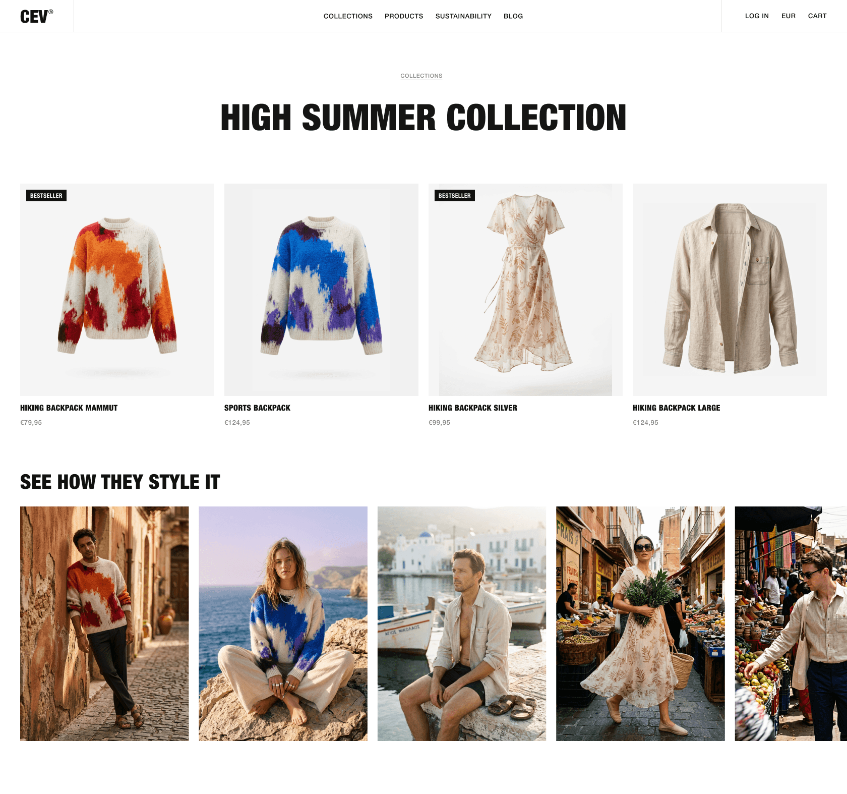 Image of a collection page with a grid of UGC photos
